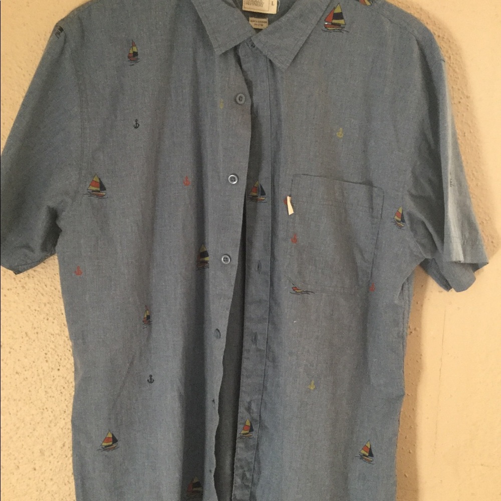 Blue button down shirt